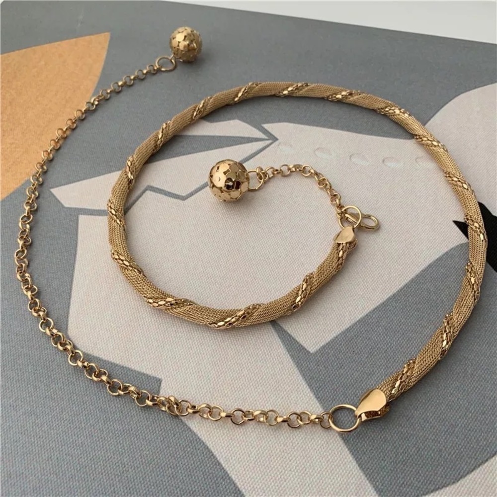 Gold Metal Tassel Belt